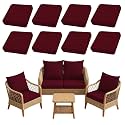 8PCS Patio Cushion Covers.Patio Furniture Couch SeatSlipcovers