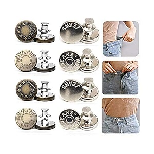 8pcs perfect fit instant button instant buttons jean replacement buttons removable button no sew buttons to extend or reduce an inch to any pants waist in seconds