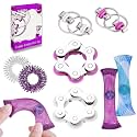 8Pcs Sensory Fidget Toys with Fidget Spinner,Spiky Sensory Finger Acupressure Rings Bike Chain Marble Mesh Fidgets Quiet Toys for Autism,Anxiety Toy Easter Stocking Stuffers Gift for Boys Girls