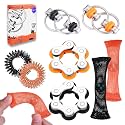 8Pcs Sensory Fidget Toys with Fidget Spinner,Spiky Sensory Finger Acupressure Rings Bike Chain Marble Mesh Fidgets Quiet Toys for Autism,Anxiety Toy Stocking Stuffers Gift for Boys Girls