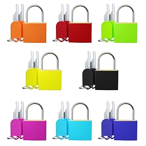 8pcs small locks with keys multicolor luggage padlocks abs plastic covered copper keyed padlock lock for locker with key - suitable for suitcase backpack jewelry box