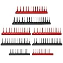AIUITIO Socket Organizer Tray Set,8-Piece Socket Holder Set Includes 2PCS 1/4", 4PCS 3/8", 2PCS 1/2" Drive Metric SAE Socket Trays, Store 226 Pieces Standard and Deep Sockets