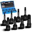 8PCS Torx Bit Socket Set, 1/2" Drive Impact Torx Star 6 Point