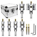 8Pcs Tungsten Carbide Hole Saw Kit for Hard Metal and Steel, 3/4"-2"