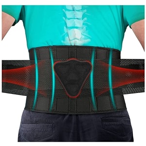 premium lumber sacro belt  lumbar support waist belt for back pain relief-compression belt with dual adjustable straps for men and women xlarge-xxl 44-46 inches black