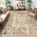 8x10 Large Area Rug Floral Botanical Boho Carpet for Living Room