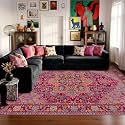 8x10 Magenta Fuchsia Hot Pink Vintage Boho Oriental Soft Washable Area Rug