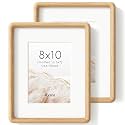 8x10 Picture Frame, Solid Oak Wood Photo Frame, Rounded Corner, 2 Pack