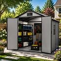 8x6 FT Resin Outdoor Storage shed with