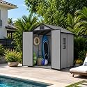 8x6 FT Resin Outdoor Storage shed with
