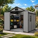 8x8 FT Resin Storage Shed with Floor