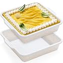 8x8 inch Silicone Square Cake Pan, Cream, Set of 2