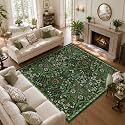 8x8 Square Rug Floral Washable Rug for Living Room Indoor Carpet