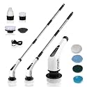 9 in 1 Electric Spin Scrubber,Cleaning Brush for Home, 300RPM/Mins 8 Heads - 90Mins Work Time, 3 Adjustable Size, 2 Speeds for Bathroom Shower Bathtub Car