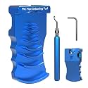 9-in-1 PVC Pipe Deburring Tool, Adjustable Chamfer Tool 0.5"–4", PVC Pipe Reamer, Plastic Pipe Deburr Tool for PVC CPVC ABS PP PE, Plumbing Chamfer Reamer Tool Set (Blue)