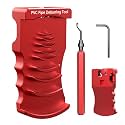 9-in-1 PVC Pipe Deburring Tool, Adjustable Chamfer Tool 0.5"–4", PVC Pipe Reamer, Plastic Pipe Deburr Tool for PVC CPVC ABS PP PE, Plumbing Chamfer Reamer Tool Set (Red)