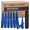 32Pcs M14x1.5 Spike Lug Nuts, 4.4" Tall Acorn Style with Socket Key – Compatible with Chevy Silverado, Ford F-Series, GMC, Blue