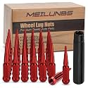 32Pcs M14x1.5 Spike Lug Nuts, 4.4" Tall Acorn Style with Socket Key – Compatible with Chevy Silverado, Ford F-Series, GMC, Red