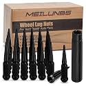 32Pcs M14x1.5 Spike Lug Nuts, 4.4" Tall Acorn Style with Socket Key – Compatible with Chevy Silverado, Ford F-Series, GMC, Black