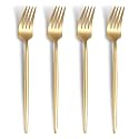 French Style 4-Piece Dinner Fork | Stainless Steel Flatware Forks Set | Elegant Dishwasher-Safe Silverware Cutlery Set for Home, Restaurants &amp; Gifting (Aurum Gold)