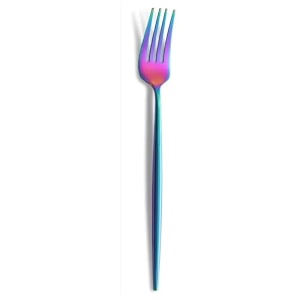 934 french style rainbow dinner fork  1-piece stainless steel flatware forks set  elegant dishwasher-safe silverware cutlery set for home restaurants amp gifting