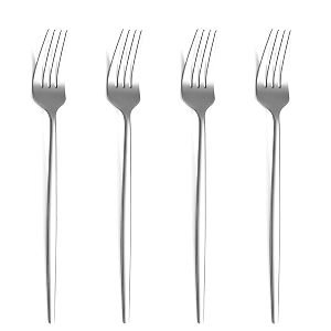 4-piece french style dinner fork  stainless steel flatware forks set  elegant dishwasher-safe silverware cutlery set for home restaurants amp gifting sterling silver