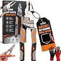 9" Ratchet Self-Locking Wire Cutter, Ratchet Cable Wire Cutter Pliers, 9 Inch Self Locking Electrician Pliers, Non-Slip Handle, For Electrical Wiring, Cable Cutting, Industrial Maintenance，1Pc