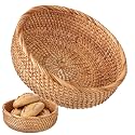 9" Round Wicker Bread Baskets for Serving Fruit Veggies Snacks Keys