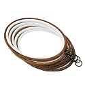 9'' Oval Embroidery Hoops - guofa 5PCS Decorative Cross Stitch Hoop Set, Imitated Wood Embroidery Frame Circle Hanging Arts Ornament (9in-5pcs)