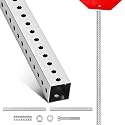 9.45 ft H x 2 in W Square Sign Post with 7/16" Dia Mounting Holes