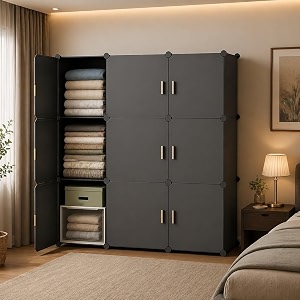 9 door foldable plastic wardrobe for clothes baby cupboard for clothes storage wardrobe for kids plastic almirah collapsible wardrobe for living room