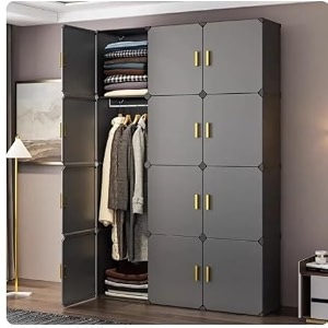 10 door plastic wardrobe for kids - cupboard for clothes storage rack almirah for clothes baby collapsible wardrobe multi-purpose kids storage organizer for bookstoyliving room