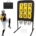 9 Hole Pitching Net with Strike Target | Adjustable Baseball Softball Pitching Training Net | Heavy-Duty 9-Pocket Pitchers Net for Hitting & Throwing
