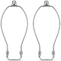 9 Inch Lampshade Harp Kit with Solid Lamp Finial Caps, 2 Set [Heavy Duty] Lamp Harp Holder with 3/8 Standard Saddle for Table and Floor Lamps (Nickel)