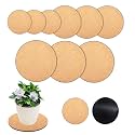 9 Pcs 3 Sizes Cork Plant Coasters Cork Plants Mat - 4/6/8 Inch Corks Plants Pads DIY Plant Coasters for House Plants Indoors