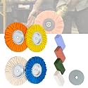 9 Pcs 8 Inch Airway Buffing Wheel Kit, 5/8 Inch Arbor for Angle Grinder