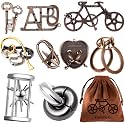 9 PCS Metal Brain Teaser Puzzles Disentanglement Puzzles Lock Puzzle Games Set Gift for Adults Teenagers Kids(9 PCS Metal Puzzles B)