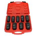 9-Piece 1/2 Inch Drive Deep Impact Axle Hub Socket Set 6 Point