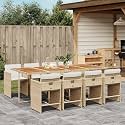 9-Piece Patio Dining Set with 8 Beige