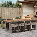 9-Piece Patio Dining Set with 8 Grey