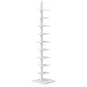 9-Tier Metal Spine Bookshelf – Slim Corner Ladder Shelf, Space-Saving Bookcase & Versatile Storage Rack for Home Office, Stylish Vertical Book Tower for Small Spaces