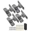 90/180 Degree Barn Door Latch Lock with Spacer, Grey, 4 Pack