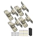 90/180 Degree Barn Door Latch Lock with Spacer, Bronze, 4 Pack