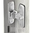 90/180 Degree Barn Door Latch Lock with Spacer, Silver, 1 Pack