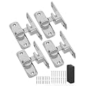 90/180 Degree Barn Door Latch Lock with Spacer, Silver, 4 Pack
