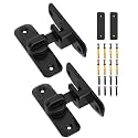 90/180 Degree Barn Door Latch Lock with Spacer, Black, 2 Pack