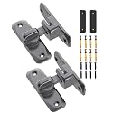90/180 Degree Barn Door Latch Lock with Spacer, Grey, 2 Pack