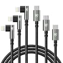 90 Degree iPhone Charger 6FT [Apple MFi Certified] 3Pack USB C to Lightning