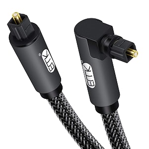 90 degree toslink optical cable 360 degree free-rotating plug fiber optic cable spdif toslink male to male cable for home theater sound bar tv ps4 xboxgrey 2m66ft