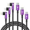 90 Degree USB C to Lightning 10FT, iPhone Charger Cables 3Pack-Purple